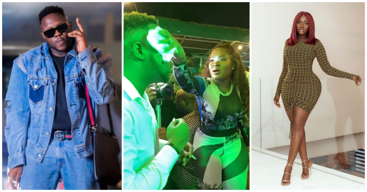 Fella Makafui Wipes Medikal's Face At Event; Fans Talk Over Her Behaviour in Video