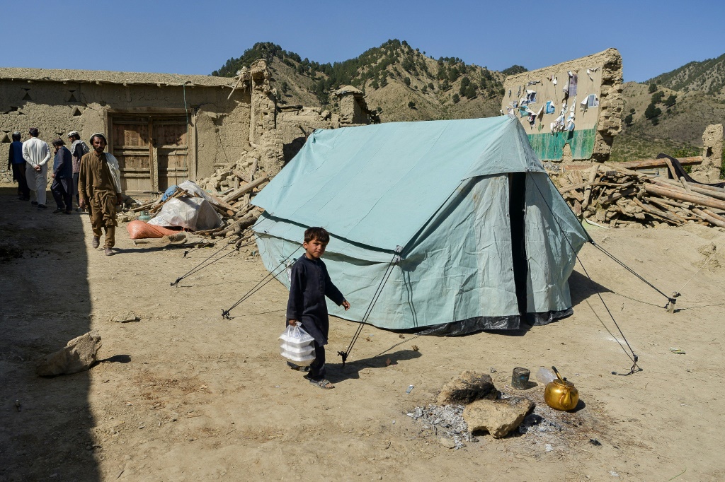 With many dwellings reduced to rubble, most villages in Wuchkai are now sleeping in tents