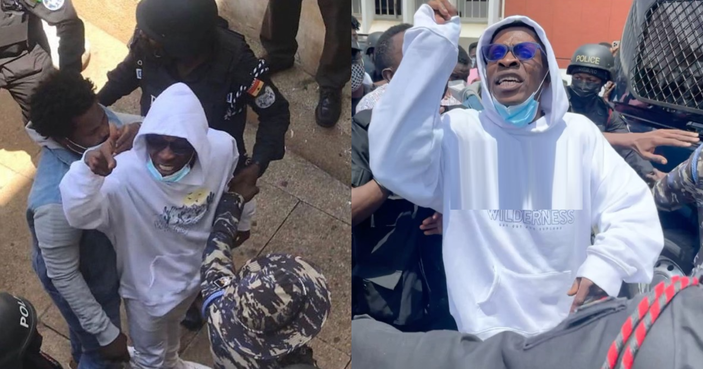 Shatta Wale: Video Shows How Police Bundled Musician Into A Van To Begin His Remand