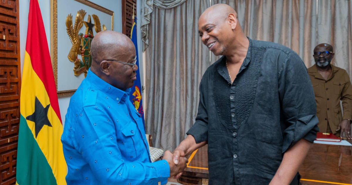 US comedian Dave Chappelle meets Akufo-Addo.