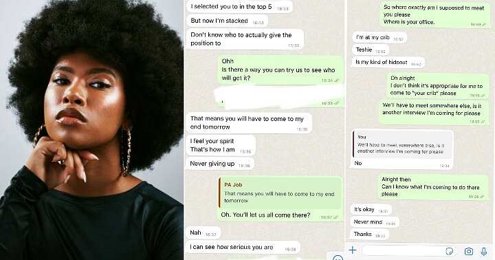 Lady searching for job shares chat with job hirer