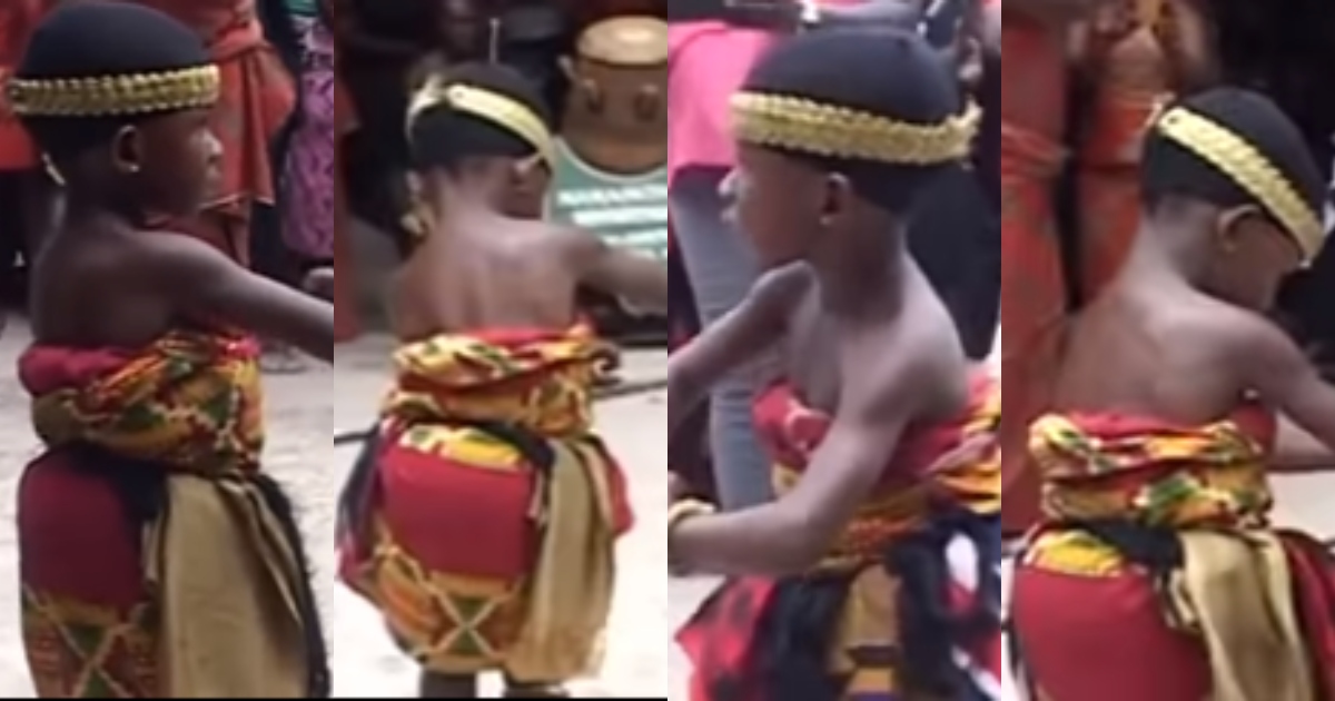 A Beautiful Ghanaian Damsel Performing the 'adowa' Dance of the Ashanti Kingdom wins many Hearts