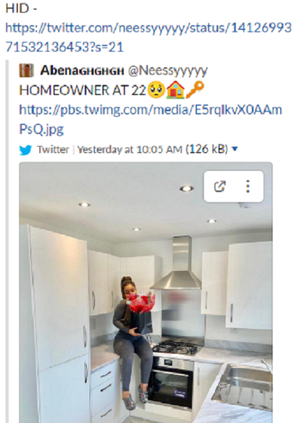 Young lady celebrates acquiring her own house at age 22