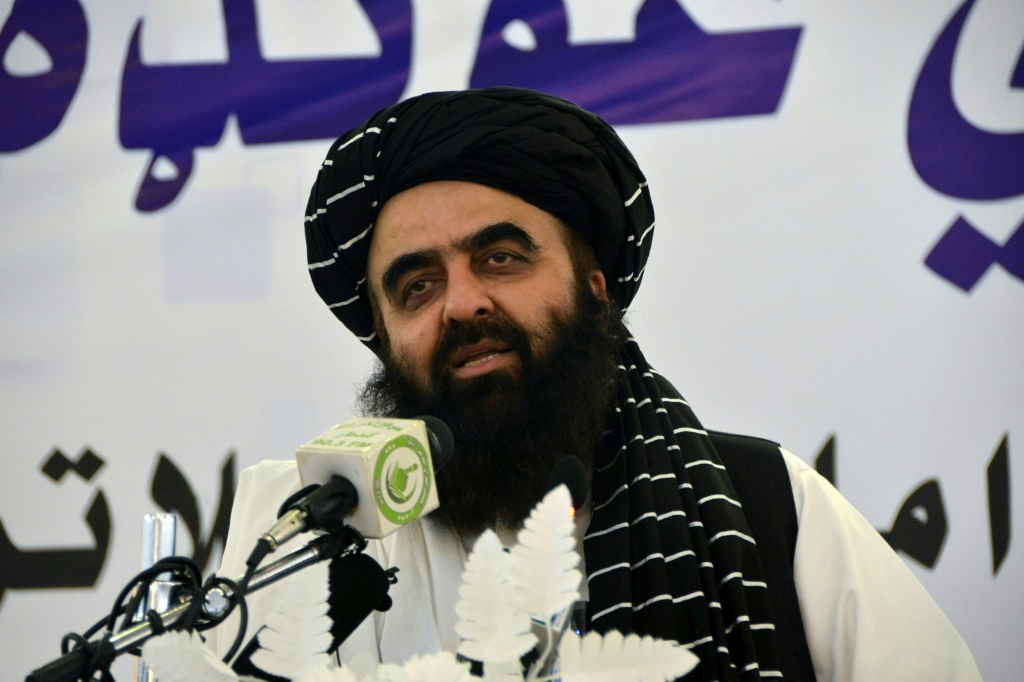 A spokesman for Afghanistan’s Foreign minister Amir Khan Muttaqi, seen here, has called on the United Nations to drop its travel ban on Taliban officials