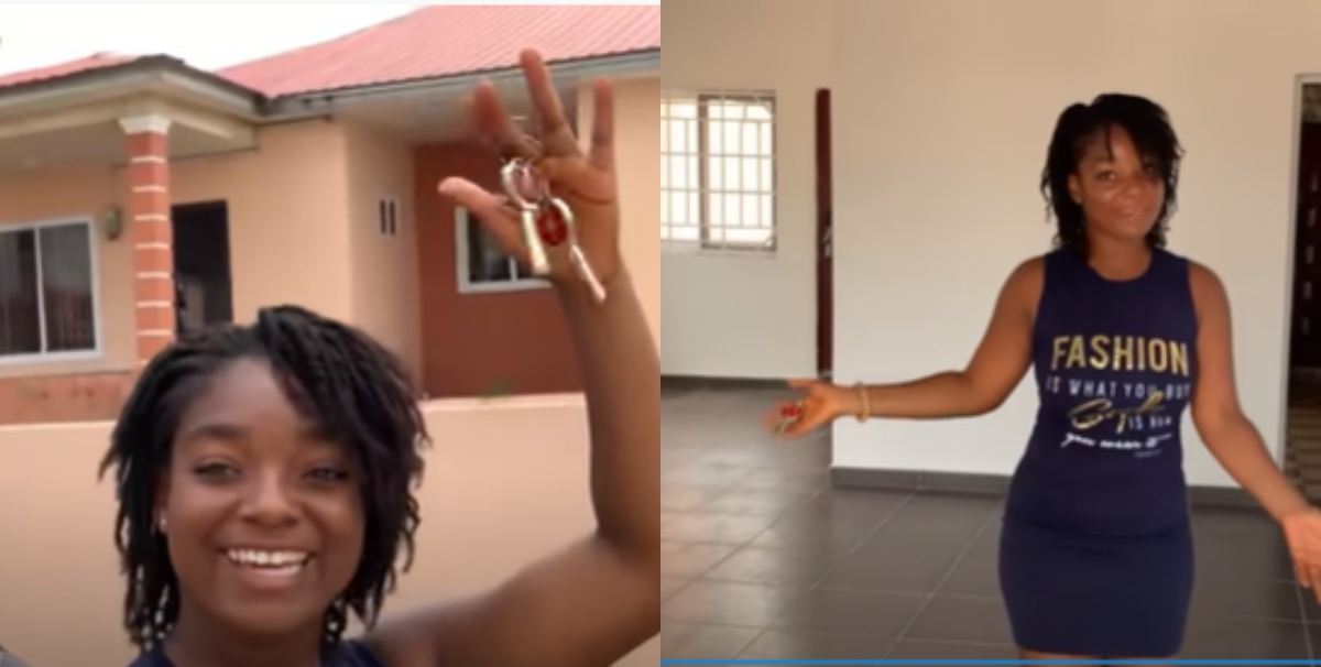 Maame Sika: 18-year-old Kasoa lady Gives us a tour of her 3-Bedroom House Valued at Ghc 500,000
