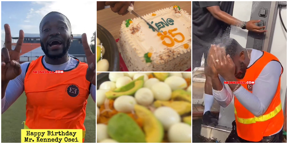 Kennedy Osei's friends 'pond' him, gift him cakes, a citation on his 35th birthday in adorable video