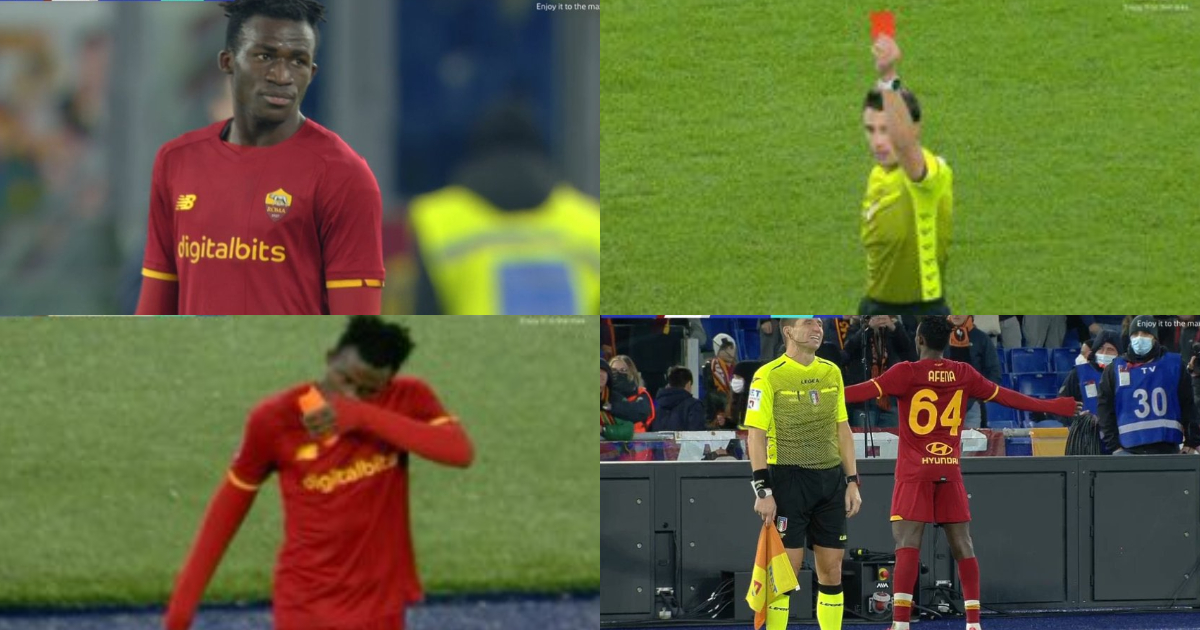 AS Roma teen Afena-Gyan receives first career red card in bizarre circumstance against Spezia