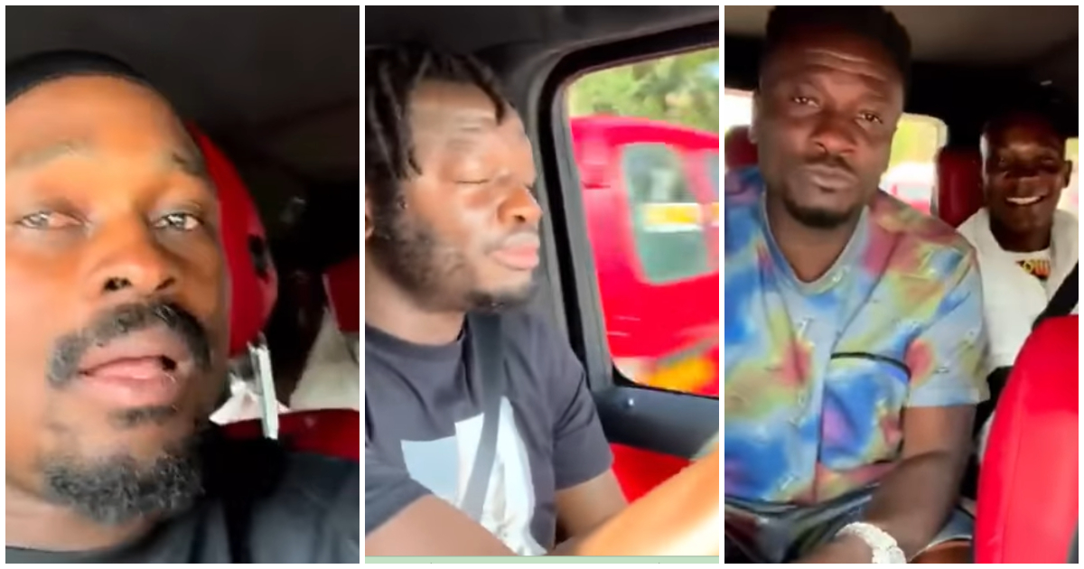 Asamoah Gyan teases and disturbs Sulley Muntari in trending video as the ex-Black Stars players hangout