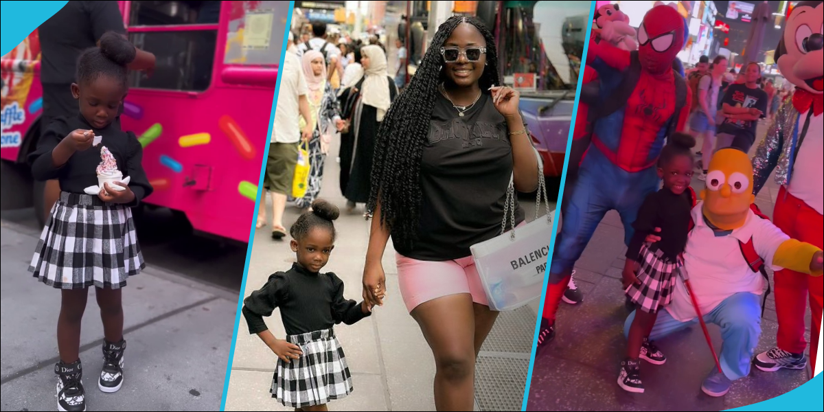 Tracey Boakye's daughter Nana Akua Nhyira enjoys herself at Times Square, New York, video emerges