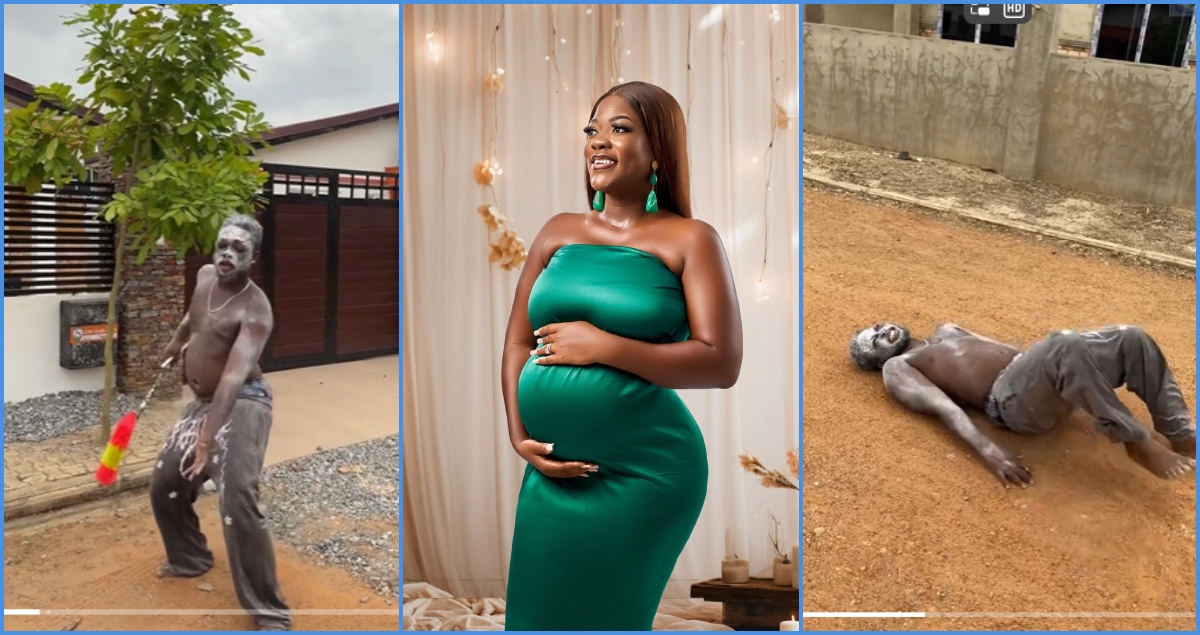 Asantewaa's brother celebrates her pregnancy, rolls on the ground in video