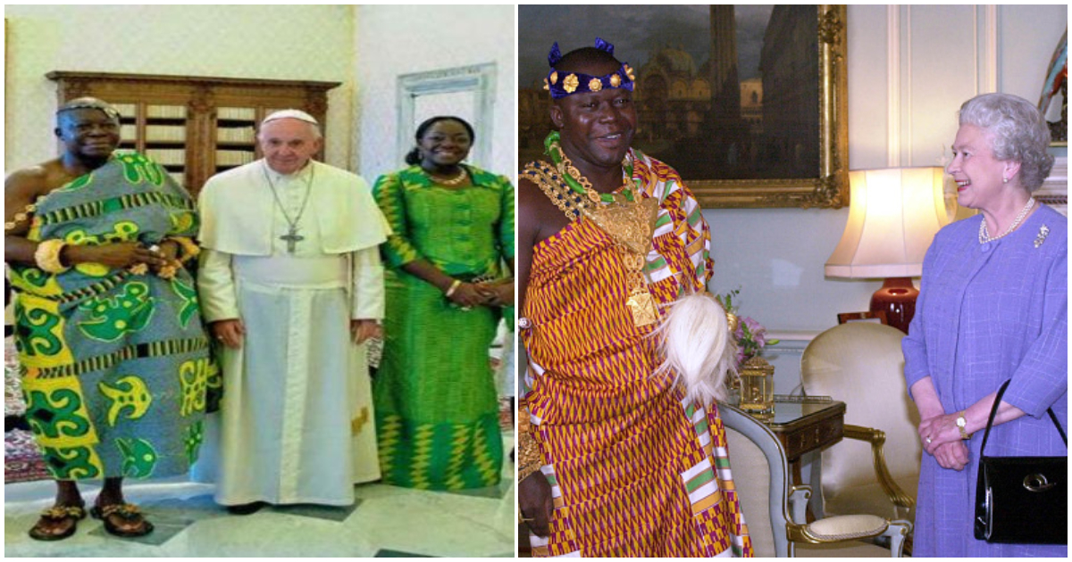 Otumfuo with Pope Francis and Queen Elizabeth