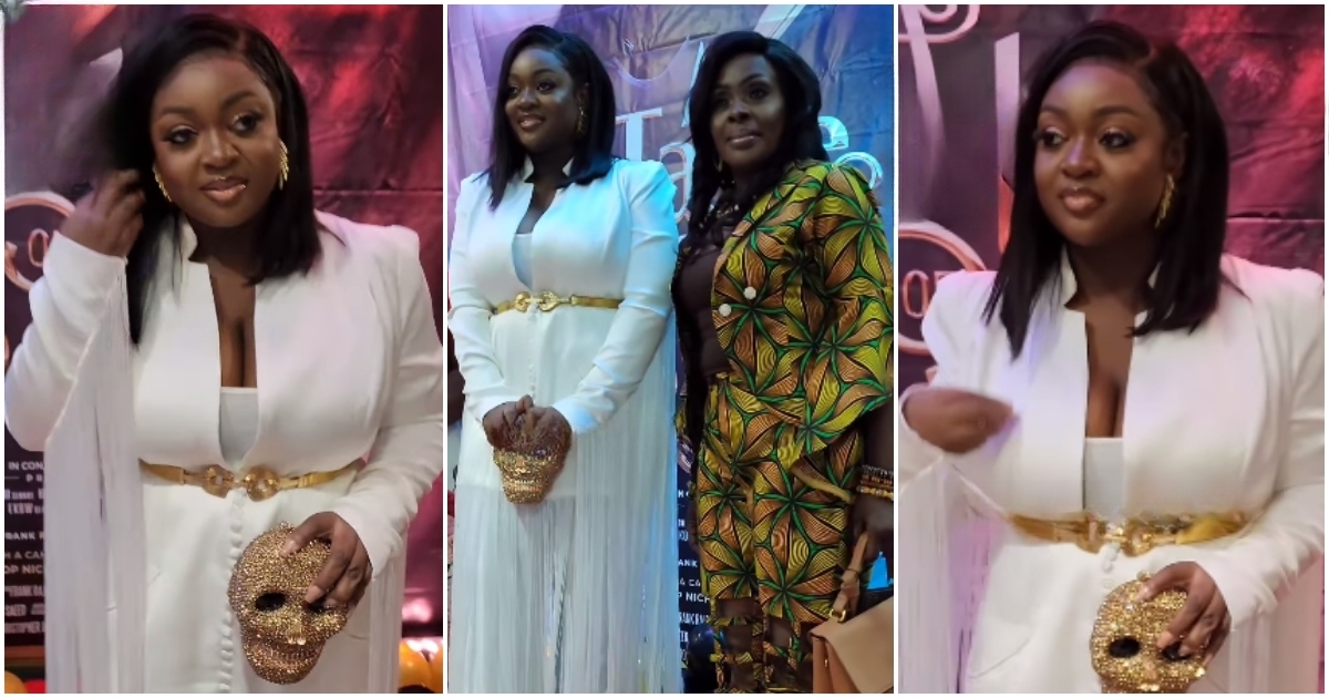 Jackie Appiah slays in outfit for movie premiere, video of her luxury purse causes stir: "She'll kill us shy"