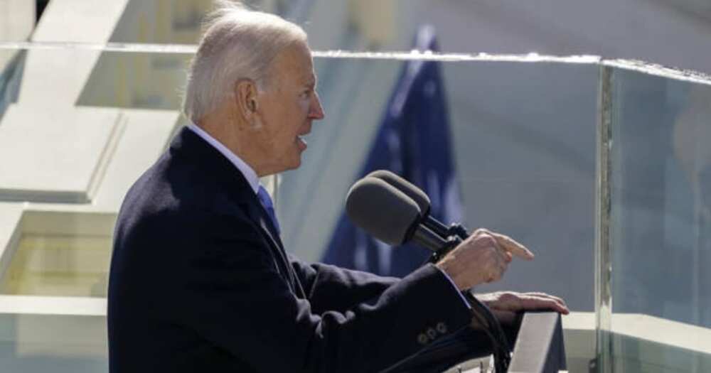 Joe Biden appears to be wearing bulletproof vest during highly guarded inauguration ceremony