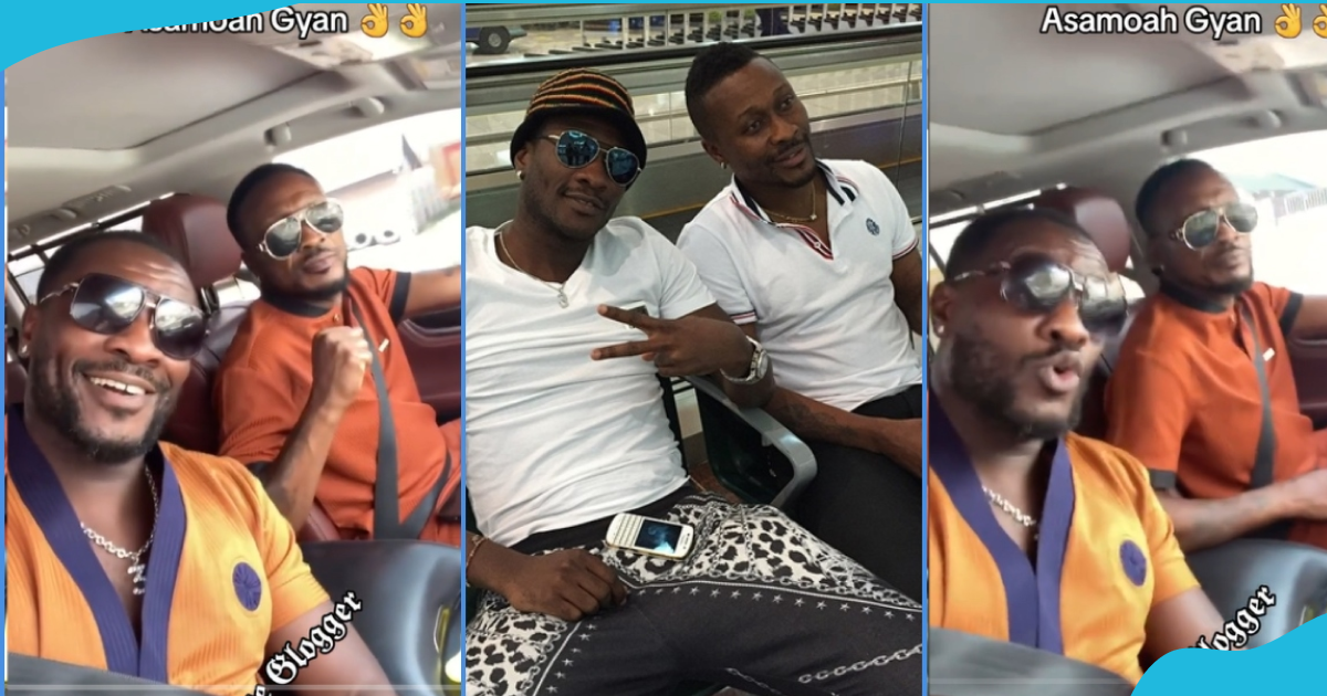 Asamoah Gyan and brother twin as they drive through town in video
