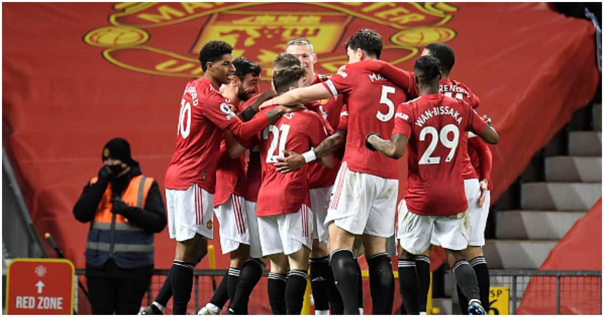 Man United players celebrating during a past match. Photo: Getty Images.