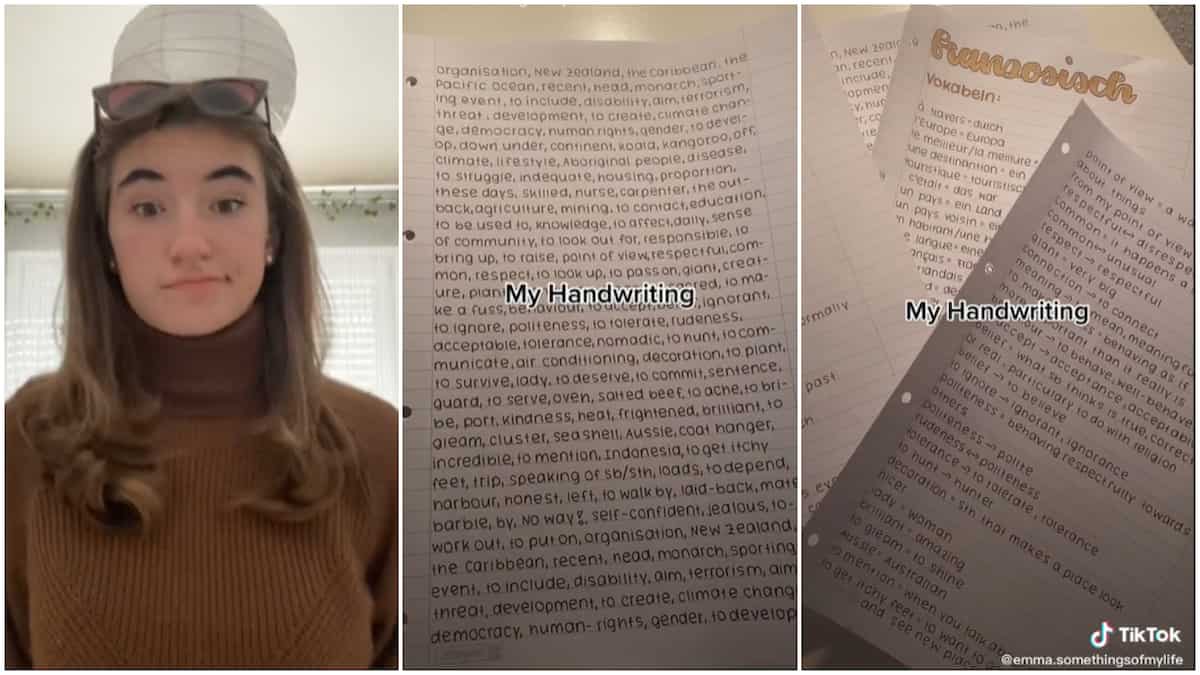 Beautiful lady with handwriting like Times New Roman computer Font shares video, wows many people