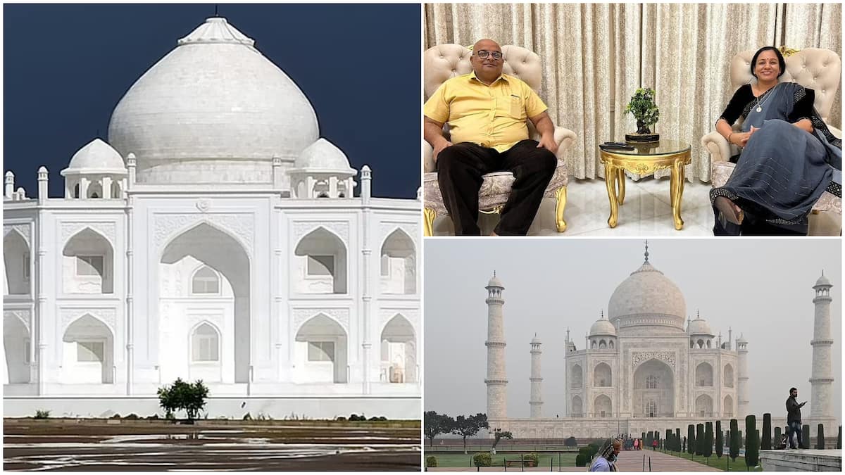 The house is a replica of Taj Mahal.