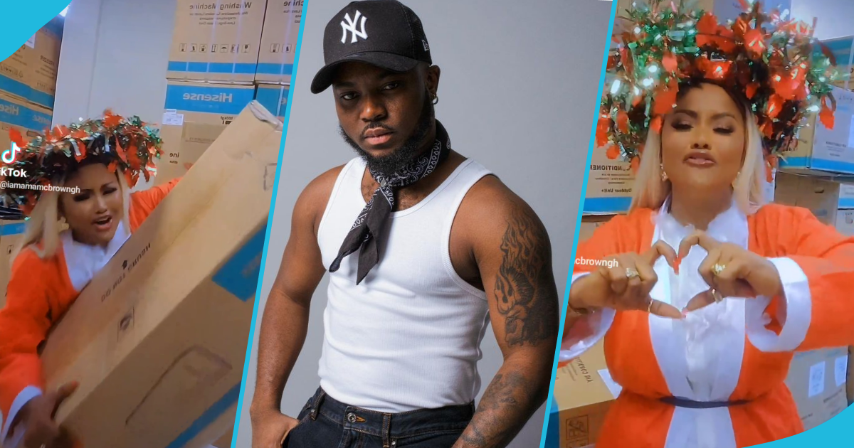 Nana Ama McBrown jams to King Promise's Naana in a Santa costume, adorable video melts hearts