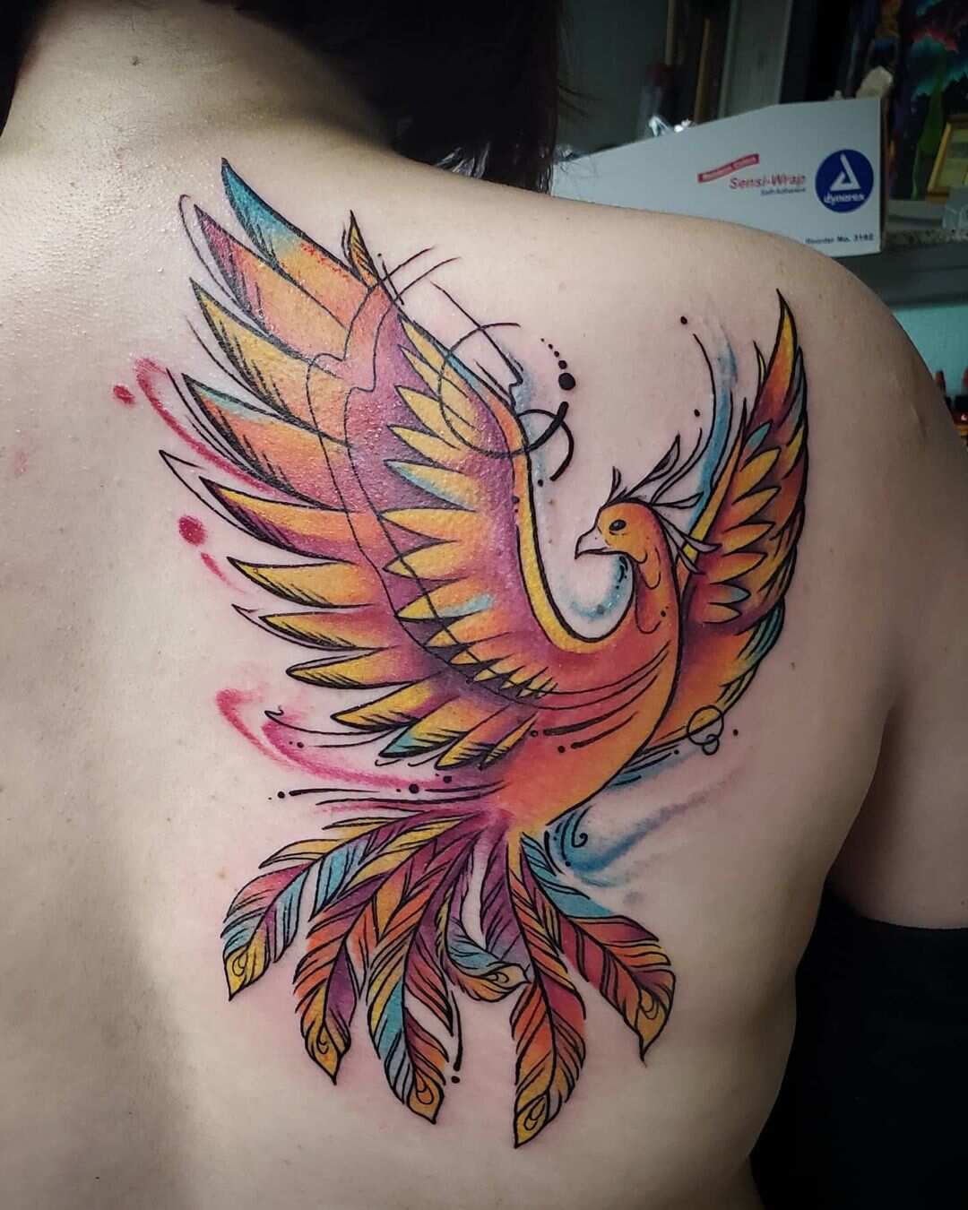 phoenix wings with ink tattoo 