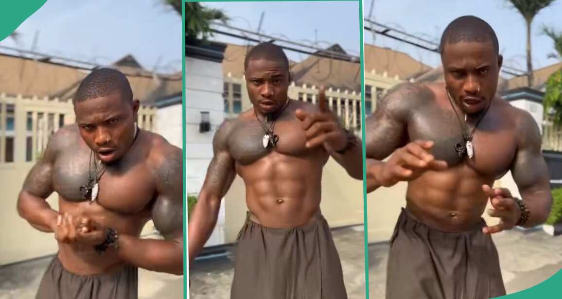 "Wetin be this?": Man with voice and muscles like Verydarkman announces self as Veryfairman in video
