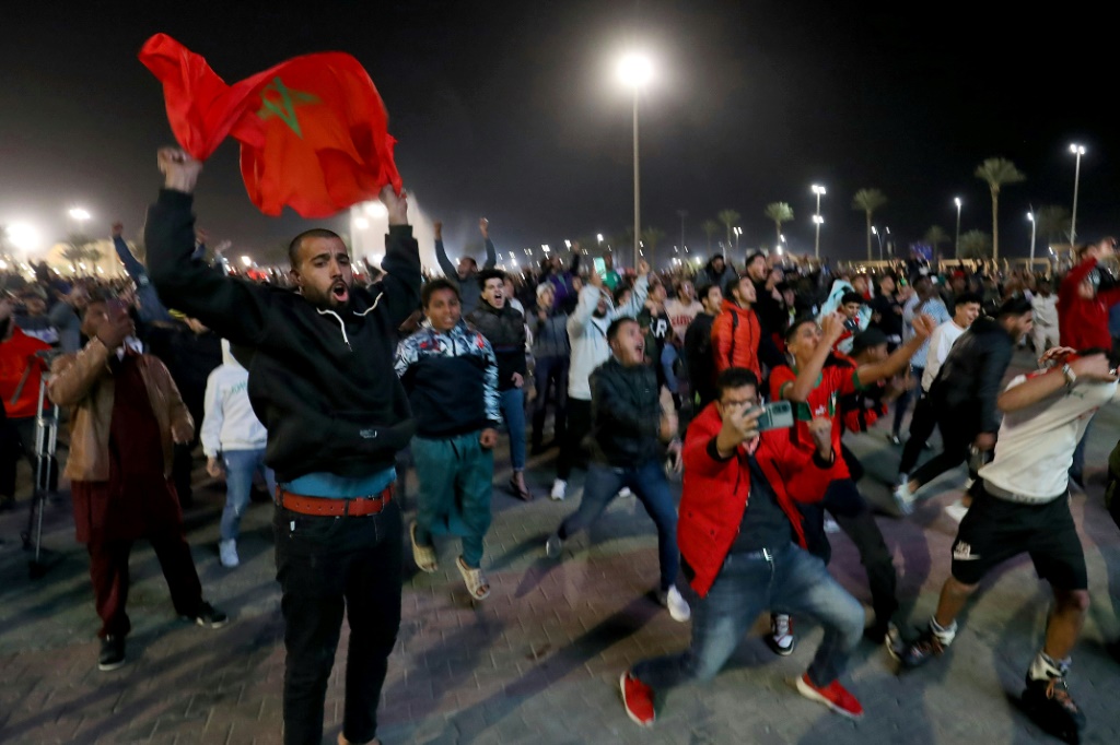 Celebrations in the Libyan capital Tripoli reflected joy across the Arab world after Morocco reached the quarter-finals