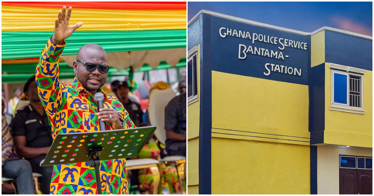 Asenso-Boakye speaks at an event held for the commissioning of the new police station