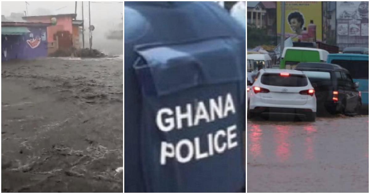 Police advise public to move and drive with caution after Saturday's rains left parts of Accra flooded