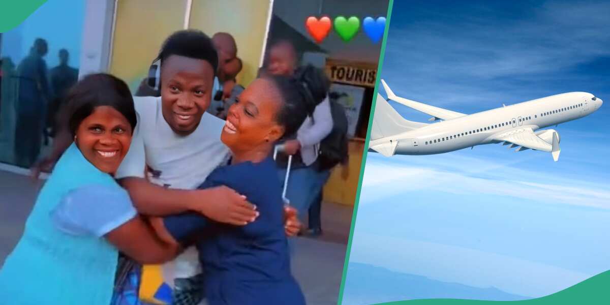 Nigerian man reunites family at airport