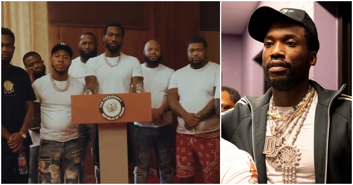 Meek Mill has been slammed by Ghanaians for shooting a music video at the Jubilee House.