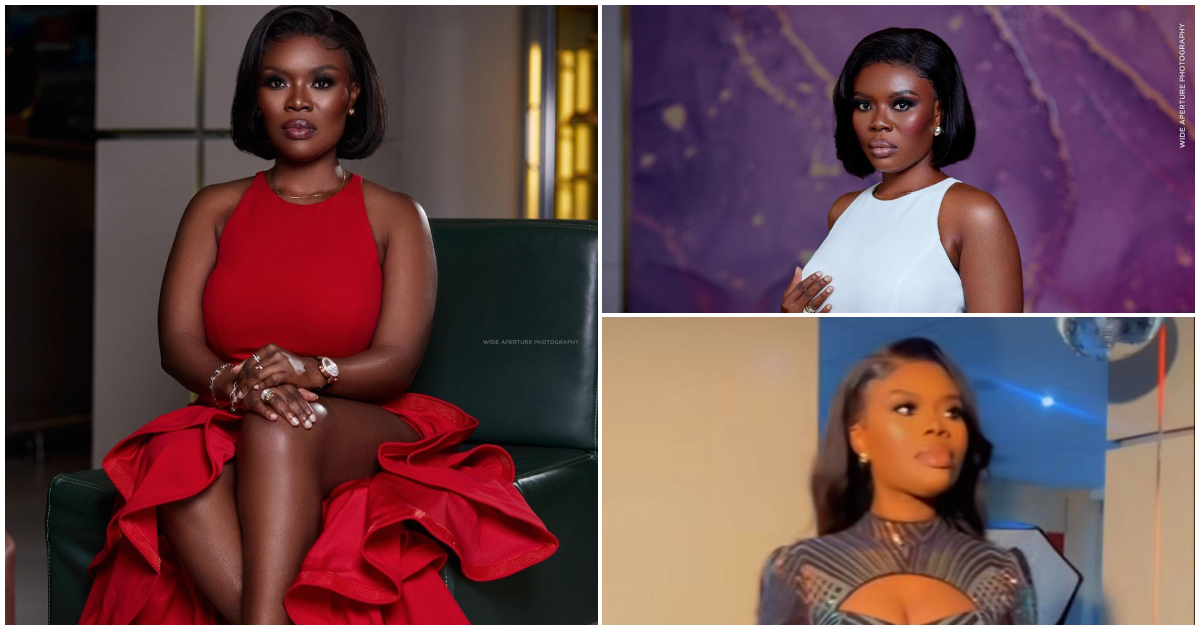 Ghanaian Media Personality Delay Flaunts Curves In Shiny Long-Sleeve Gown