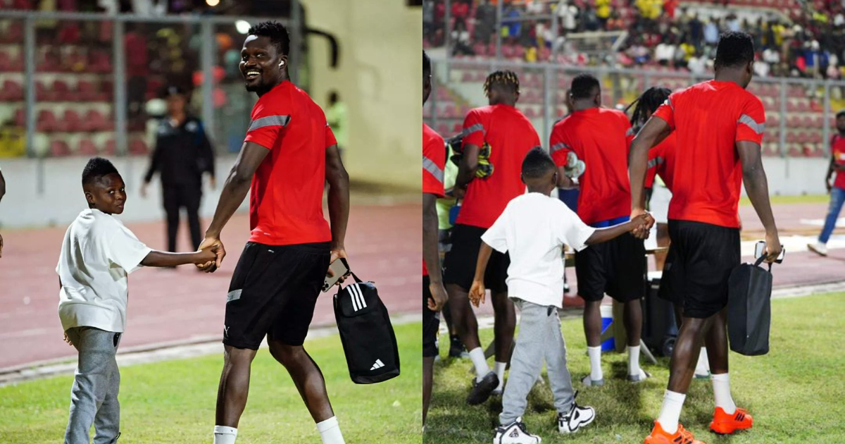Yaw Dabo visits the Black Stars, photos of him and players fascinate netizens