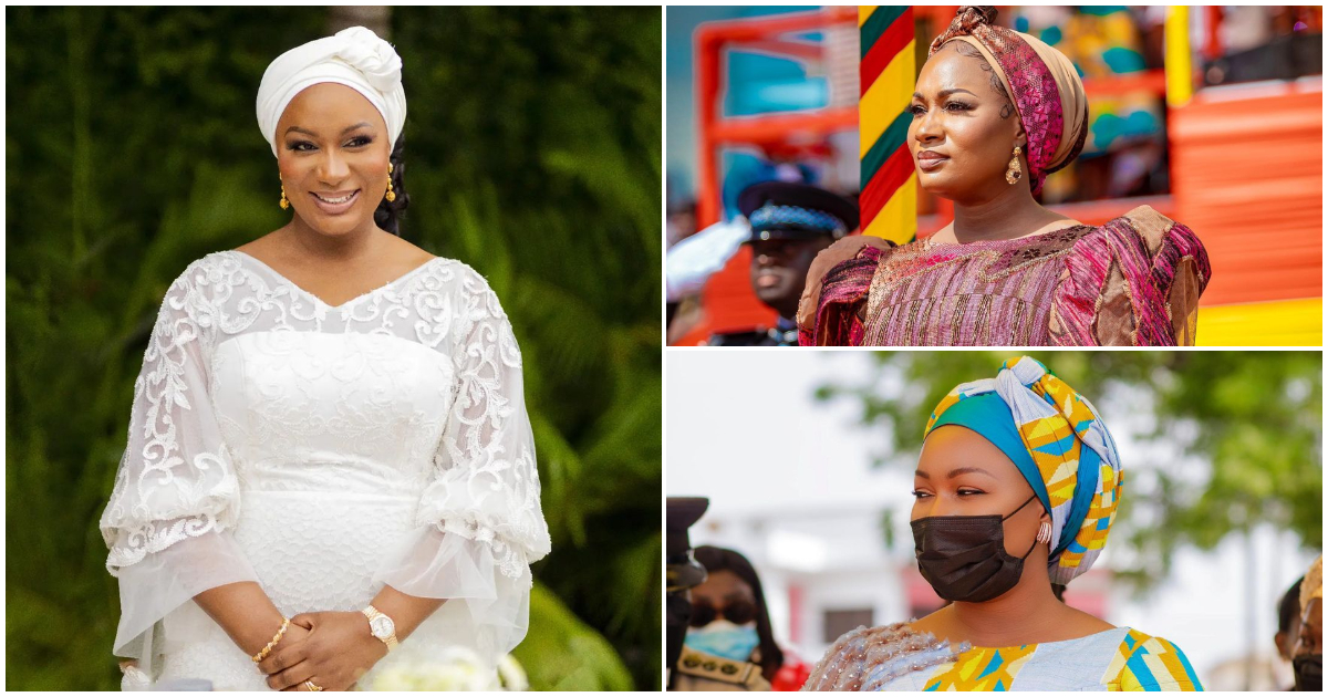 Samira Bawumia Slays In Pink Kente Dress And Matching Turban By Pistis Ghana For Independence Day Parade