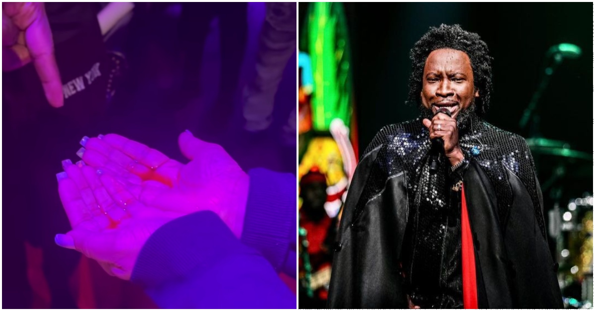 "It's turning into blood" - Dr Sonnie Badu screams while pointing at red-looking anointing oil at his church service