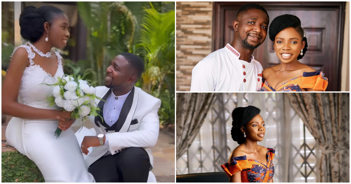 2 Ghanaian Doctors Walk Down The Aisle In A Classy Wedding, Bride Slays In Kente And Only Press Powder