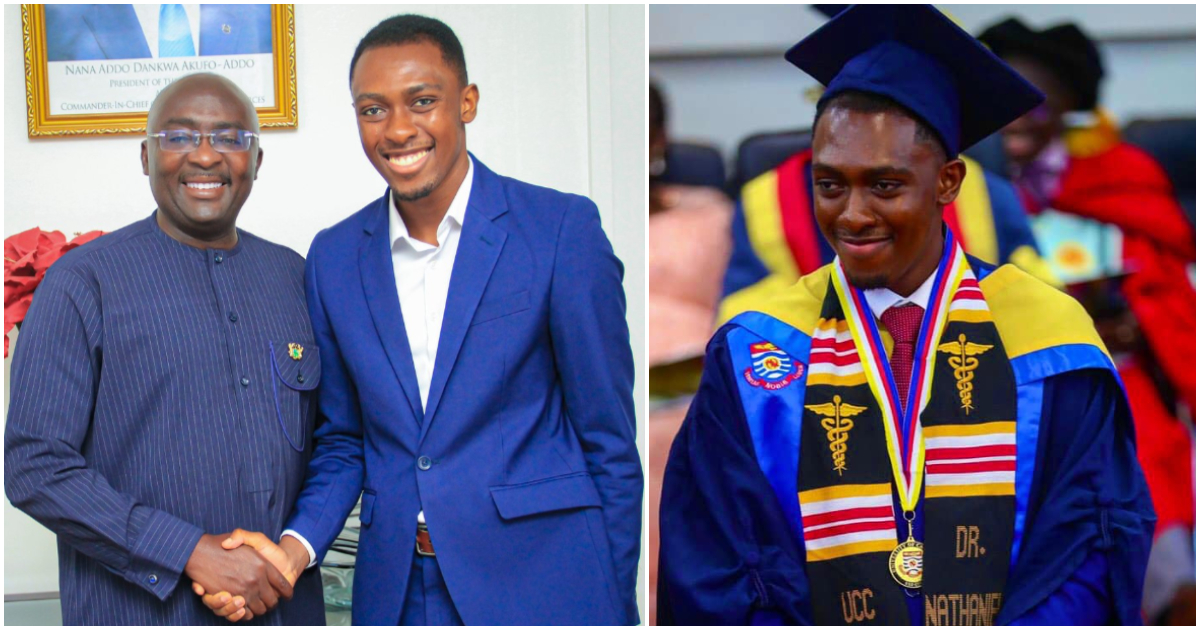 St Peter's: NSMQ star from school who swept 16 out of 22 awards at 2023 UCC graduation meets Bawumia
