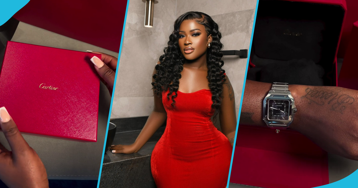 Fella Makafui shows off Cartier watch she bought in Dubai worth over GH¢100k, video awes many