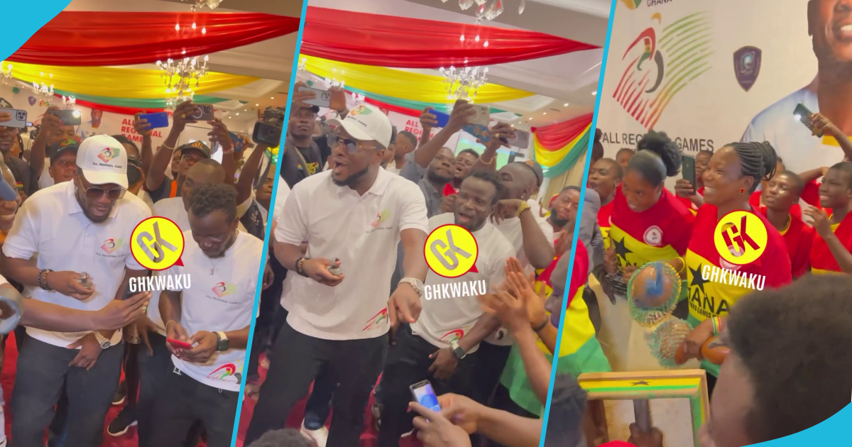 Asamoah Gyan leads a jama session at the launch of the All Regional Games, video excites fans
