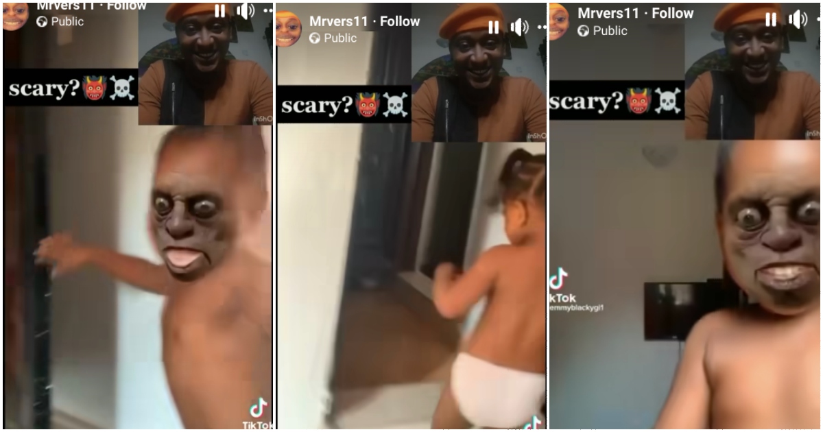 Photos from video of girl screaming after mom pranked her with TikTok filter