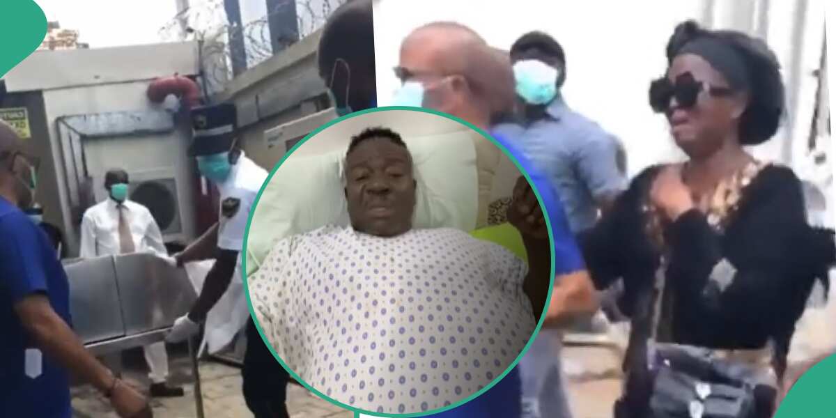 Mr Ibu: Video of late actor’s body leaving morgue emerges, wife and family members spotted