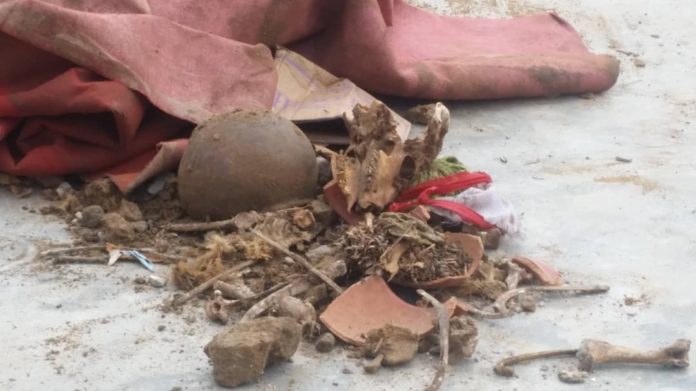 Masons unearth "juju" buried beneath church building they demolished in K'dua