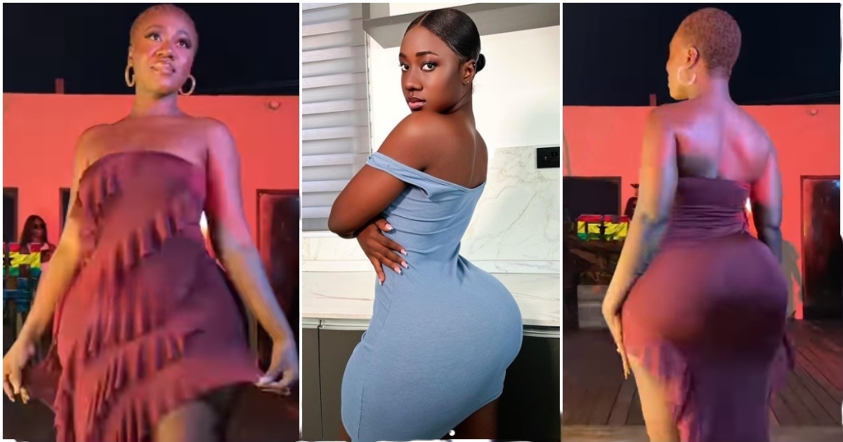 Hajia Bintu flaunts her curvy look in public, men go wild over video: "I can leave my girl for you"