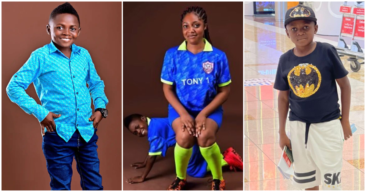 Save the date anaa? - Photos of Kumawood star Yaw Dabo and pretty lady twinning in football jerseys sparks rumours