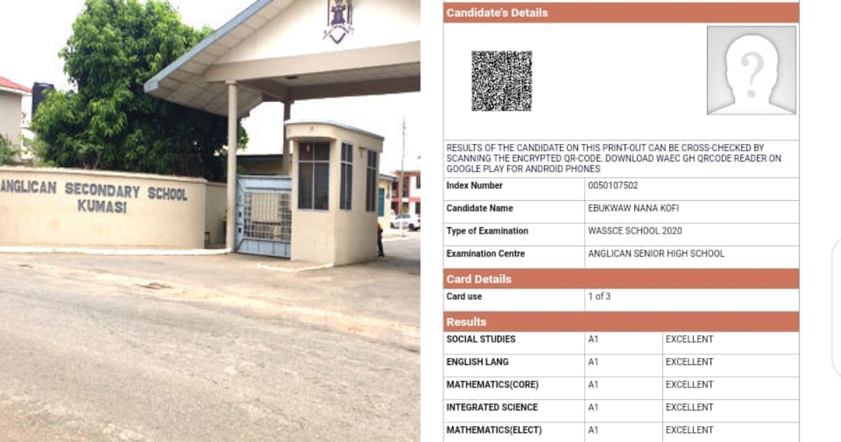 Free SHS results: Student from 'grade B' Anglican school scores straight 8As in WASSCE