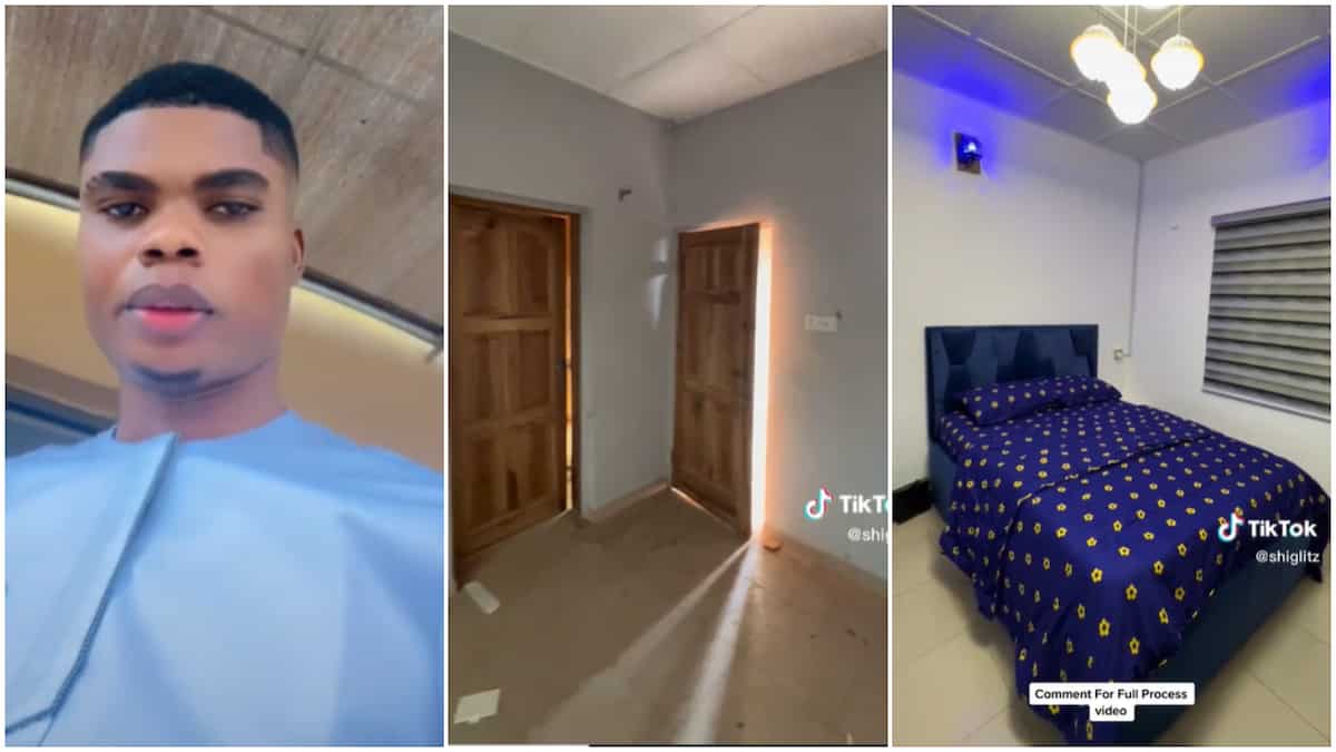 Guy converts one-bedroom rented place into 5-star hotel with fine wardrobe, curtains