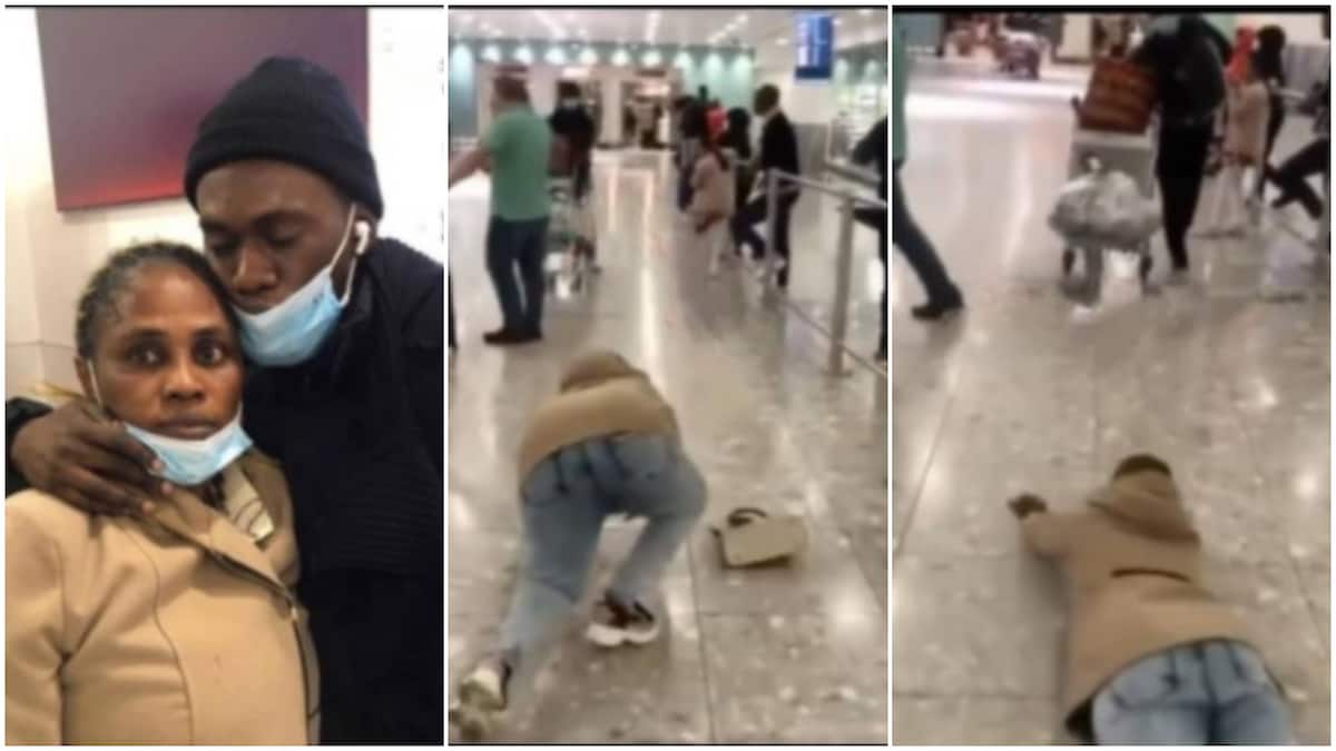 Young man reunites with mum in the UK