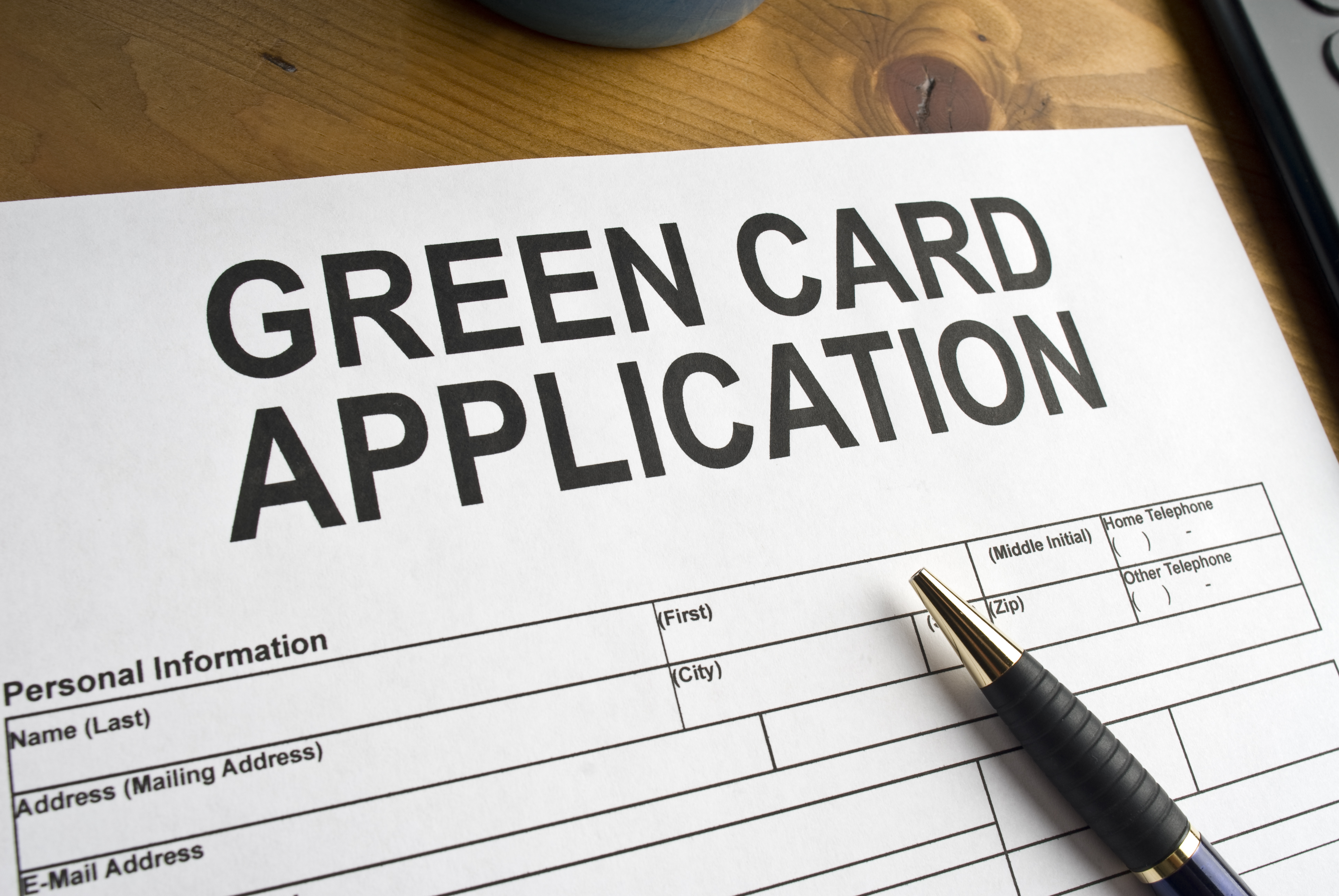 A Green Card application form