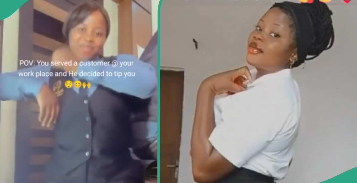 Reactions as Nigerian waitress shows N200k tip she received from customer at her workplace