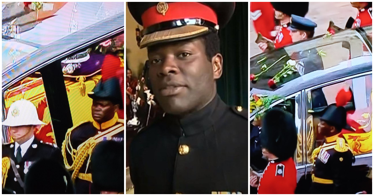Ghanaian who served as equerry to Queen Elizabeth spotted accompanying her coffin