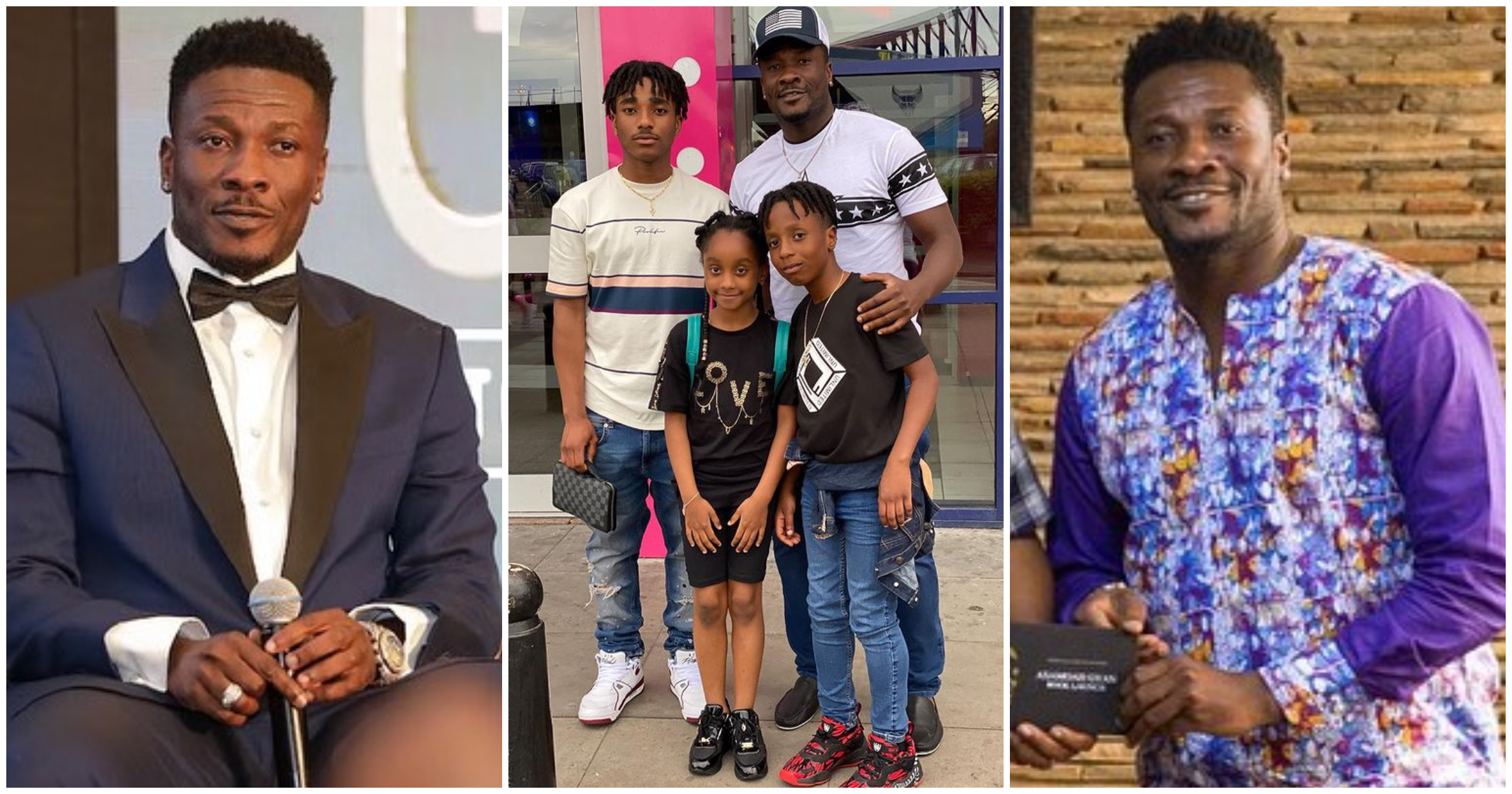 Beautiful as their mom: Asamoah Gyan celebrates Father's Day with his 3 children, lovely photos warm hearts