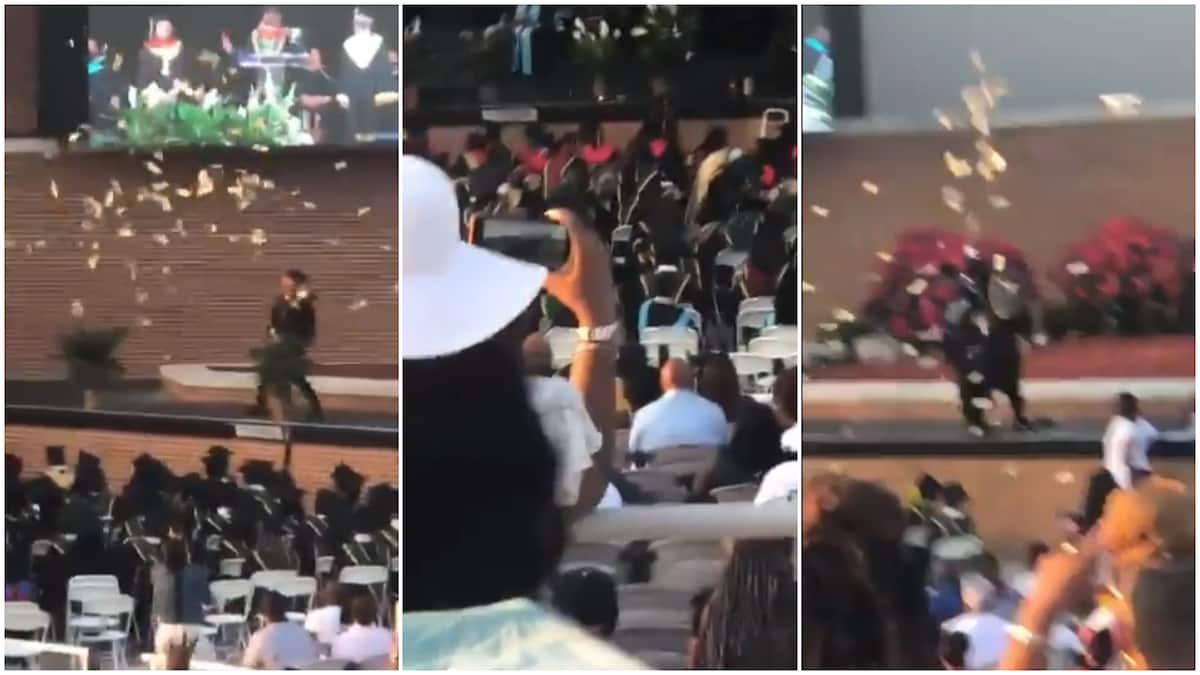 Man sprays N2m on stage during his graudation ceremony from US school, police arrest him